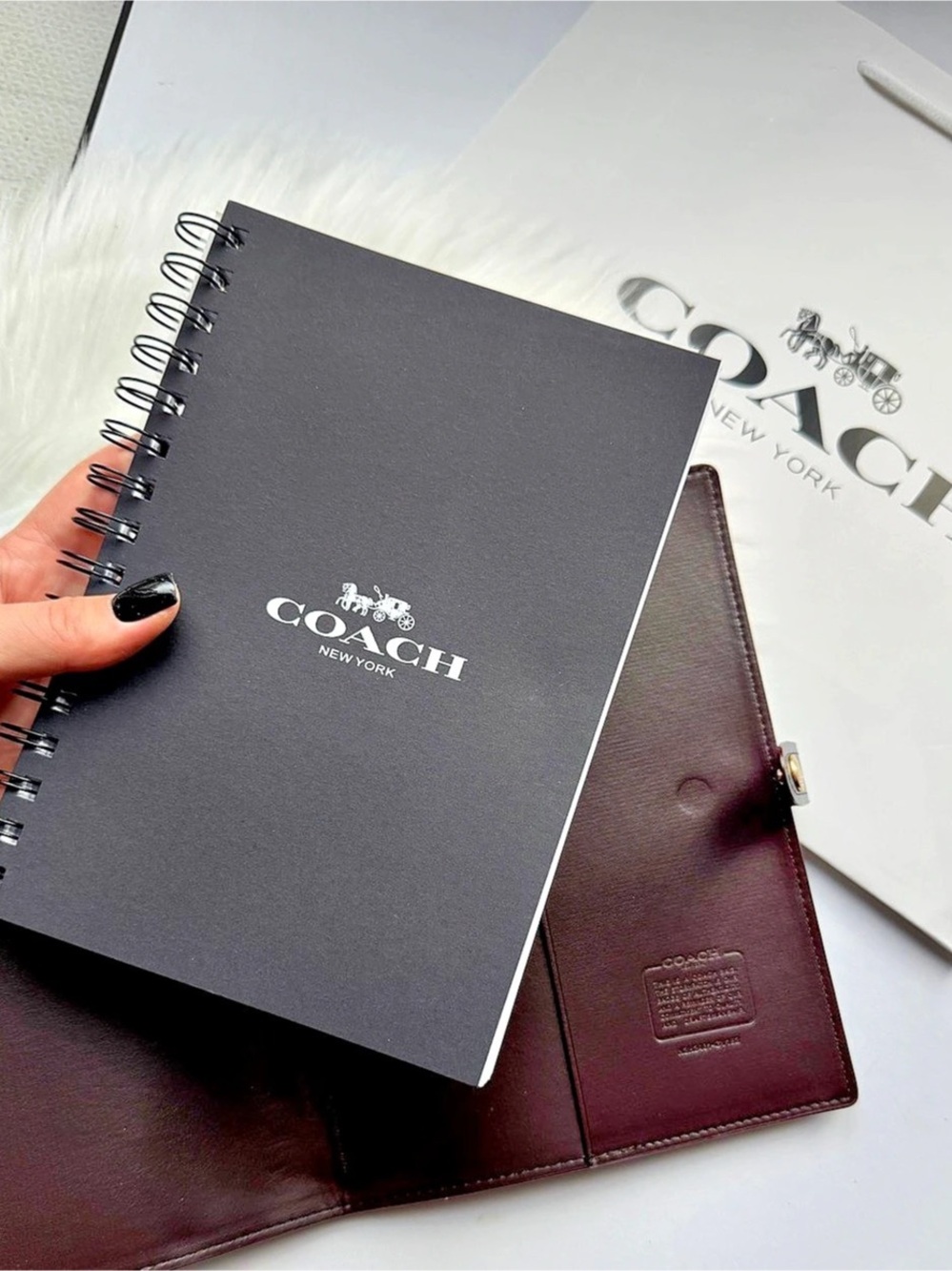 Coach notebook with a removable case ver with gold hardware New